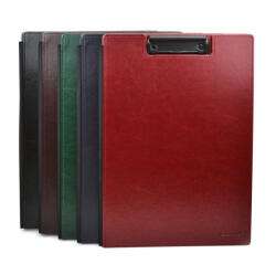 OFFICE BOX Clipboard dublu premium, imitatie piele, A4, OFFICE BOX bleumarin