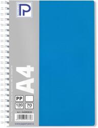 PAPERLAND Caiet cu spirala A4, 120 file, matematica, coperta plastic, PAPERLAND PP400 albastru