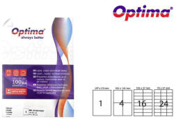 Optima Etichete autocolante colorate, colturi drepte, 100 coli/top, OPTIMA 24/A4 (70 x 37 mm)-galben