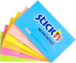 STICK'N Notes autoadeziv 76x127 mm, 100 file, STICK'N Neon galben neon