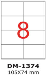 ACCENTA Etichete autocolante albe, colturi drepte, 100 coli/top, ACCENTA 8/A4 (105 x 74 mm)