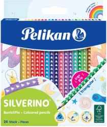 Pelikan Creioane colorate triunghiulare, 24 culori/set PELIKAN Silverino