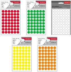 Tanex Etichete autocolante rotunde, 16 mm, TANEX, 240 buc/set rosu