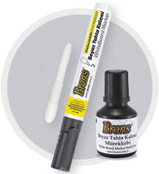 BRONS Marker whiteboard reincarcabil + 30 ml cerneala BRONS rosu