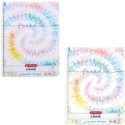 Herlitz Caiet cu spirala A4, 80 file, coperta carton, HERLITZ New Batik Freedom matematica