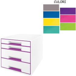 Leitz Suport documente birou cu 4 sertare, plastic LEITZ WOW Dual 5213 alb-roz Dulap arhivare