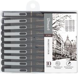 DMAST Liner pigment, varf 0.15-0.55 mm plus pensula, DMAST by Pebeo, 10 buc/set