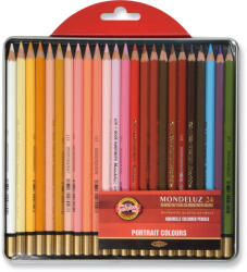 KOH-I-NOOR Creioane colorate acuarela KOH-I-NOOR Mondeluz Aquarelle Portrait 3724, 24 buc/set, cutie metal