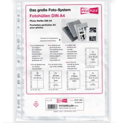 VELOFLEX File protectie A4 pentru fotografii 10x15 cm, 8 poze/fila, 5 file/set, VELOFLEX