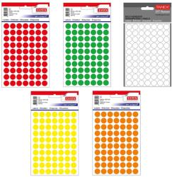 Tanex Etichete autocolante rotunde, 13 mm, TANEX, 350 buc/set galben