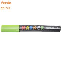 M&G Marker cu vopsea acrilica, varf rotund 2 mm, M-G verde galbui
