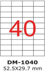 ACCENTA Etichete autocolante albe, colturi drepte, 100 coli/top, ACCENTA 40/A4 (52.5 x 29.7 mm)