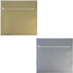 DACO Plic color sidefat pentru felicitari 160 x 160 mm, 25 buc/set, DACO argintiu