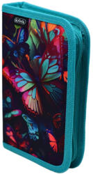 Herlitz Penar fete neechipat, cu 1 fermoar si 2 clapete, HERLITZ Butterfly Penar