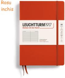 LEUCHTTURM1917 Caiet cu elastic A5, 125 file, dictando, LEUCHTTURM1917 rosu inchis