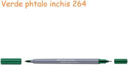 Faber-Castell Markere 2 capete, acuarela FABER-CASTELL Goldfaber Aqua Dual verde phthalo inchis 264