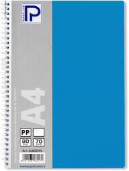 PAPERLAND Caiet cu spirala A4, 80 file, dictando, coperta plastic, PAPERLAND PP400 albastru