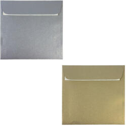 DACO Plic color sidefat pentru felicitari 140 x 140 mm, 25 buc/set, DACO argintiu