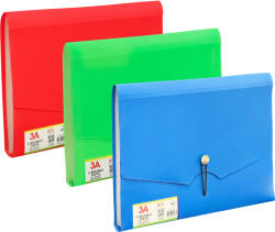 3A Mapa plastic A4 cu burduf expandabil, 13 compartimente, 3A rosu