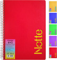 NOTTE Caiet cu spirala, A4, 125 file, 4 separatoare, coperta carton, NOTTE Prestige