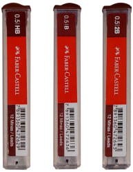 Faber-Castell Mine creion mecanic polymer 0.5 mm, 12 buc/set, FABER-CASTELL 2B