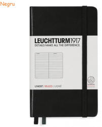LEUCHTTURM1917 Caiet cu elastic A6, 94 file, dictando, LEUCHTTURM1917 negru