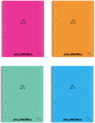 Aurora Caiet cu spirala A4 coperta plastic 80 file AURORA College matematica