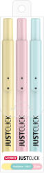 MORRIS Textmarker pastel cu mecanism MORRIS Just Click, MRH-205, 3 buc/set