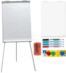 ACCENTA Pachet flipchart magnetic 70x100 cm cu hartie, markere, burete si magneti, ACCENTA