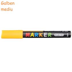 M&G Marker cu vopsea acrilica, varf rotund 2 mm, M-G galben mediu