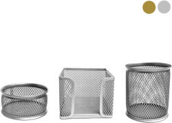 MAS Set 3 piese suport metalic accesorii birou Mesh MAS Metallic argintiu