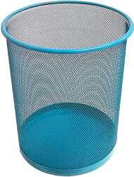  Cos pentru hartii, metalic, 12L, Mesh albastru deschis Cos de gunoi