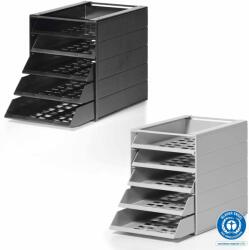 DURABLE Suport documente birou cu 5 sertare, DURABLE Idealbox Basic, tip deschis negru Dulap arhivare