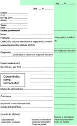  Reteta medicala pentru antibiotice, autocopiativa, 1/3 A4, 2 exemplare, 100 file/set