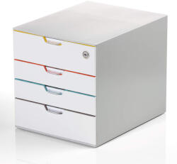 DURABLE Suport documente birou 4 sertare si inchidere cheie, DURABLE Varicolor Mix Dulap arhivare