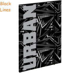 S-COOL Mapa din carton cu elastic, S-COOL Urban Premium Black Lines