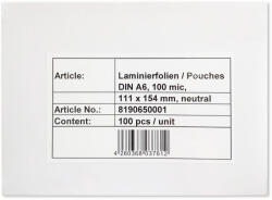  Folie laminare A6 HG, 100 microni, 100 buc/top