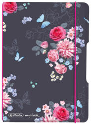 Herlitz Caiet A6 si coperta plastic HERLITZ My. Book Flex Ladylike Flowers matematica