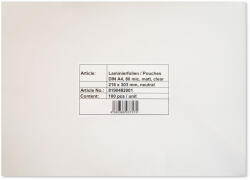 Folie laminare A4 cu 2 fete, mata lucioasa, 80 microni, 100 buc/top