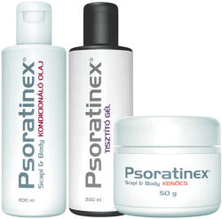 Psoratinex szett - tisztító gél 200 ml + kondícionáló olaj 200 ml+ kenőcs 50 g
