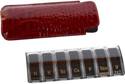 Anabox Deluxe heti gyógyszeradagoló barna műbőr tokban