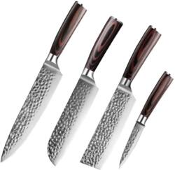 AKORA Set 4 cutite profesional serie japonia, otel japonez HRC 60 calire manuala, maner Delux Pakka (KP-K1069-35)