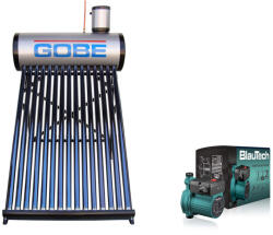 GOBE Kit panou solar nepresurizat 250 L, 25 tuburi, GOBE KIT-S25, pompă BlauTech cu corp din fontă (KIT-S25)