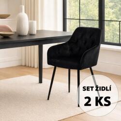  Avenberg Loren étkezőszék szett, 2db, fekete, NB20019