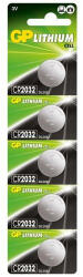 GP Batteries CR2032 Litium gombelem 3V (5db/csomag) (B1532) (GP-BL-CR2032-7U5)