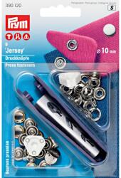 Prym Capse metalice Jersey, diametru 10 mm cu gherute (tip capacel), argintii, Prym, 390120 (390120)