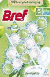  Bref WC-tisztító blokk Pro Nature Menta és Eukaliptusz, 3x 50 g