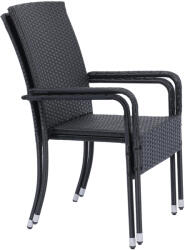 Juskys Rattan székek Yoro 2 db - fekete (51521)