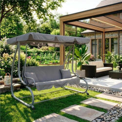  Szürke 3 személyes kerti hintaágy