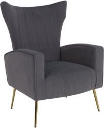  Relaxfotel, szürke Velvet szövet, BARET - pepita